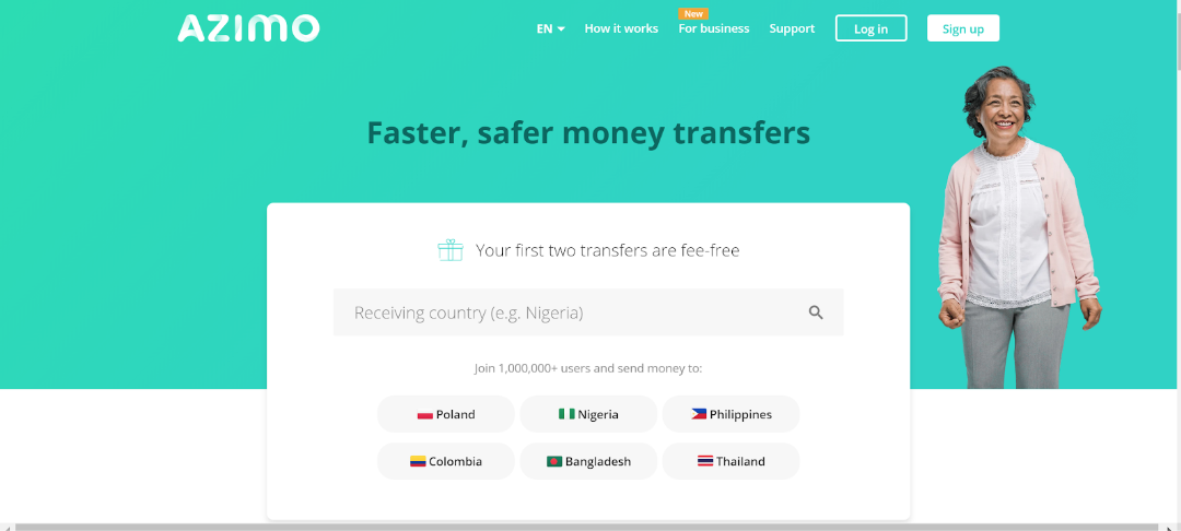 Not dissimilar to the bazaar classic "Where are you from?", money transfer website Azimo starts with a simple ice breaker question on their homepage. 